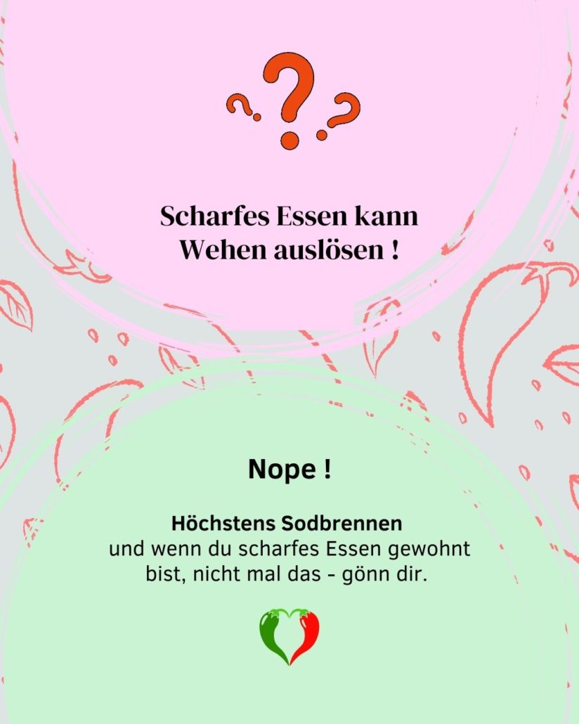 Bullshitbingo Schwangerschaft: scharfes Essen