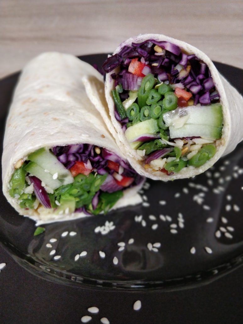 vegane Wraps in der Schwangerschaft, kalte Wraps Füllung Wraps Rainbowstyle