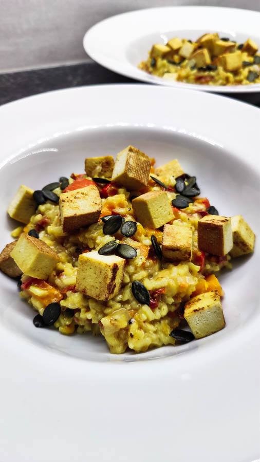 Kürbisrisotto für Schwanger Risotto mit getrockneten Tomaten