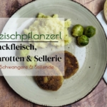 Rezept Faschierte Laibchen mit Karotten ein Fleischpflanzerl Rezept serviert mit Kartoffelbrei und Rosenkkohl